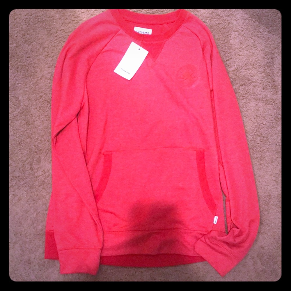 Converse Red sweater with pocket and emblem - NWT